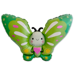 Шар Фольгированный Бабочка зеленая с сердцем (Зеленый)