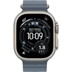 Apple Watch Ultra 3 (2025) GPS + Cellular, 49 мм, корпус из бежевого титана, ремешок Ocean (One Size) цвета «синий якорь» MEWH4