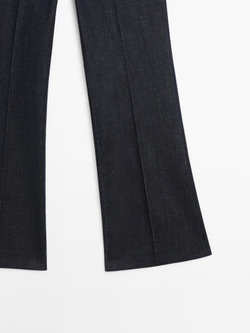 Massimo Dutti Джинсы клеш со средней посадкой, темно-синий