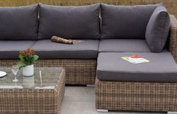 "Лунго" модуль диванный прямой с подушками, цвет соломенный