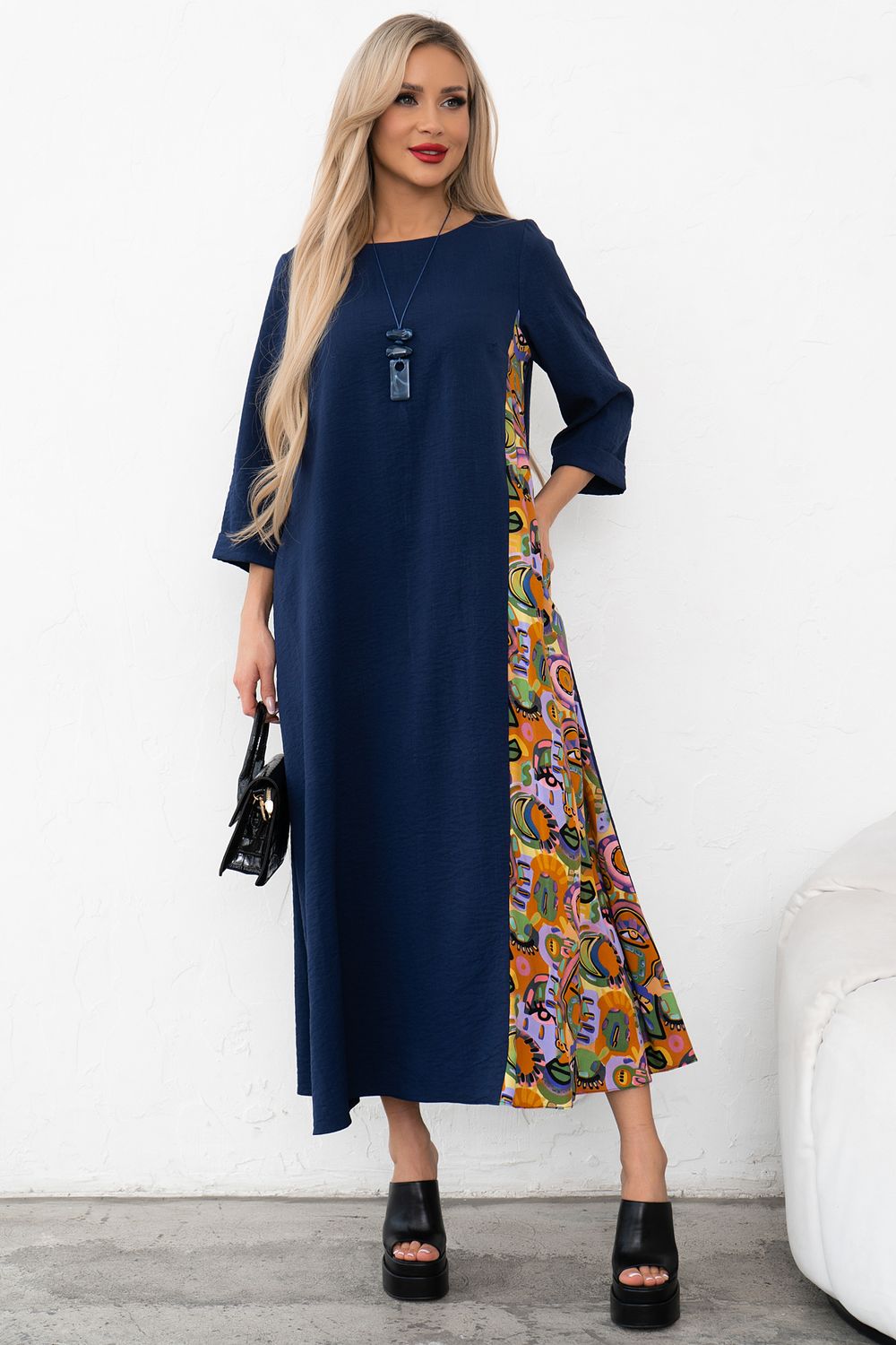 Платье Кэтрин (синий) Р11-2014 Nikol (Акция)