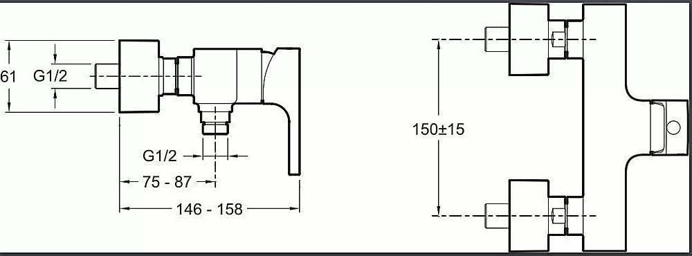 Смеситель для душа Jacob Delafon STRAYT E45371-CP