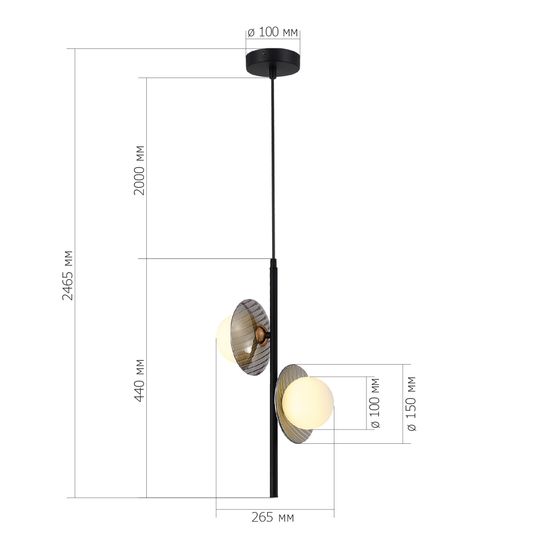 SL1521.403.02 Светильник подвесной ST-Luce Черный/Дымчатый, Белый G9 2*5W 4000K NOON