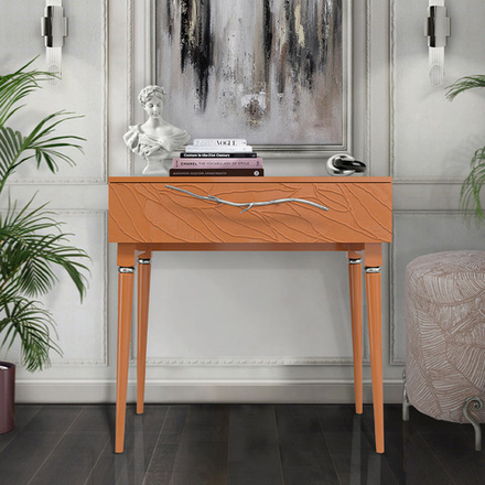 Консоль Арт Колор leaves Классик Сильвер Томленый оранжевый