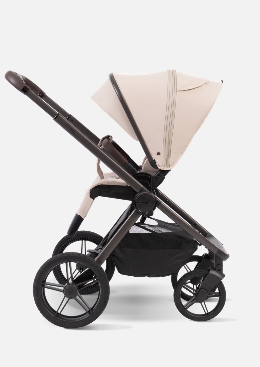 Peppy Коляска детская Monaco thermo 2 в 1 Beige (бежевый), рама серо-коричневая