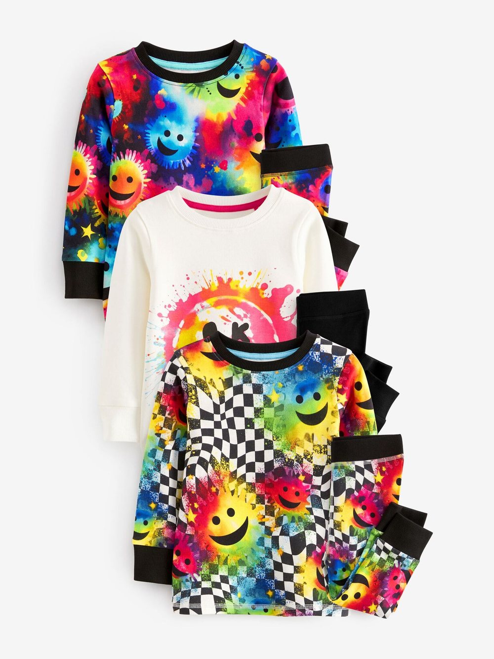 Пижама для мальчика Next K98-607, 3 шт., Черный, Молочный