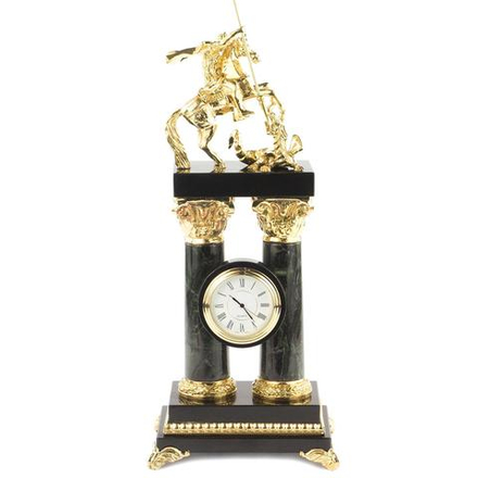 Часы "Георгий Победоносец" офиокальцит бронза 140х100зх330 мм 2900 гр.R119546