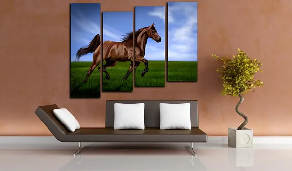 Модульная картина "Коричневый скакун"