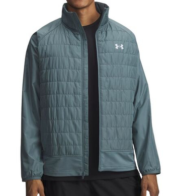 Мужская теннисная куртка Under Armour Launch Insulated - jasper blue/reflective