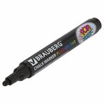 Маркер меловой "POP-ART" ЧЕРНЫЙ, 5 мм, сухостираемый, для гладких поверхностей, BRAUBERG, 151534