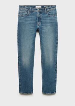 Джинсы Jan slim fit среднего тона с эффектом потертости