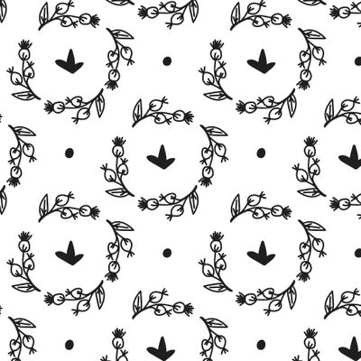 Бесшовный принт c зимней ботаникой