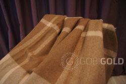 Плед из 100% шерсти молодого верблюжонка 150x200 см. (BODIOS) - камэл-бежевый