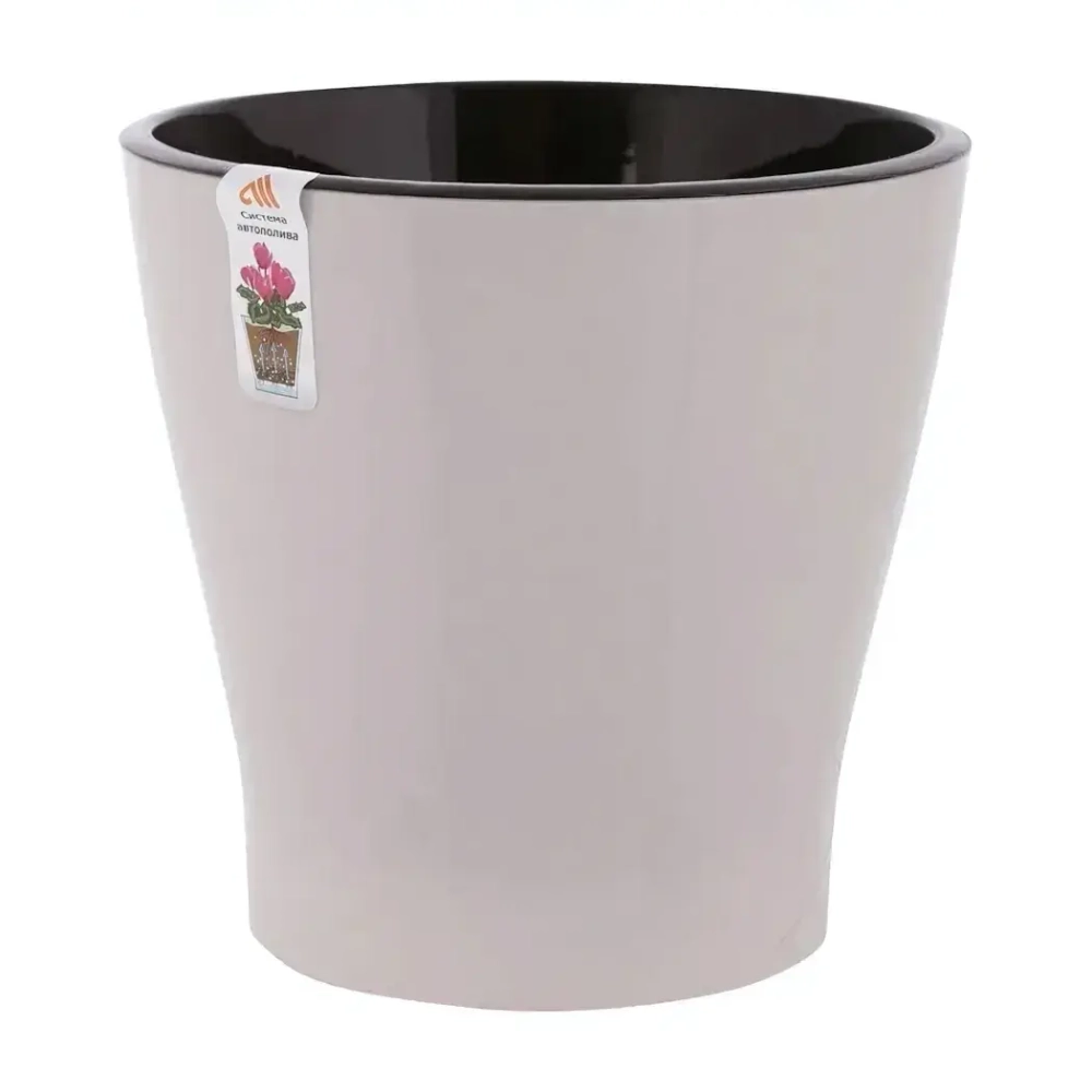 Горшок цветочный Лея 5л двойной бежевый