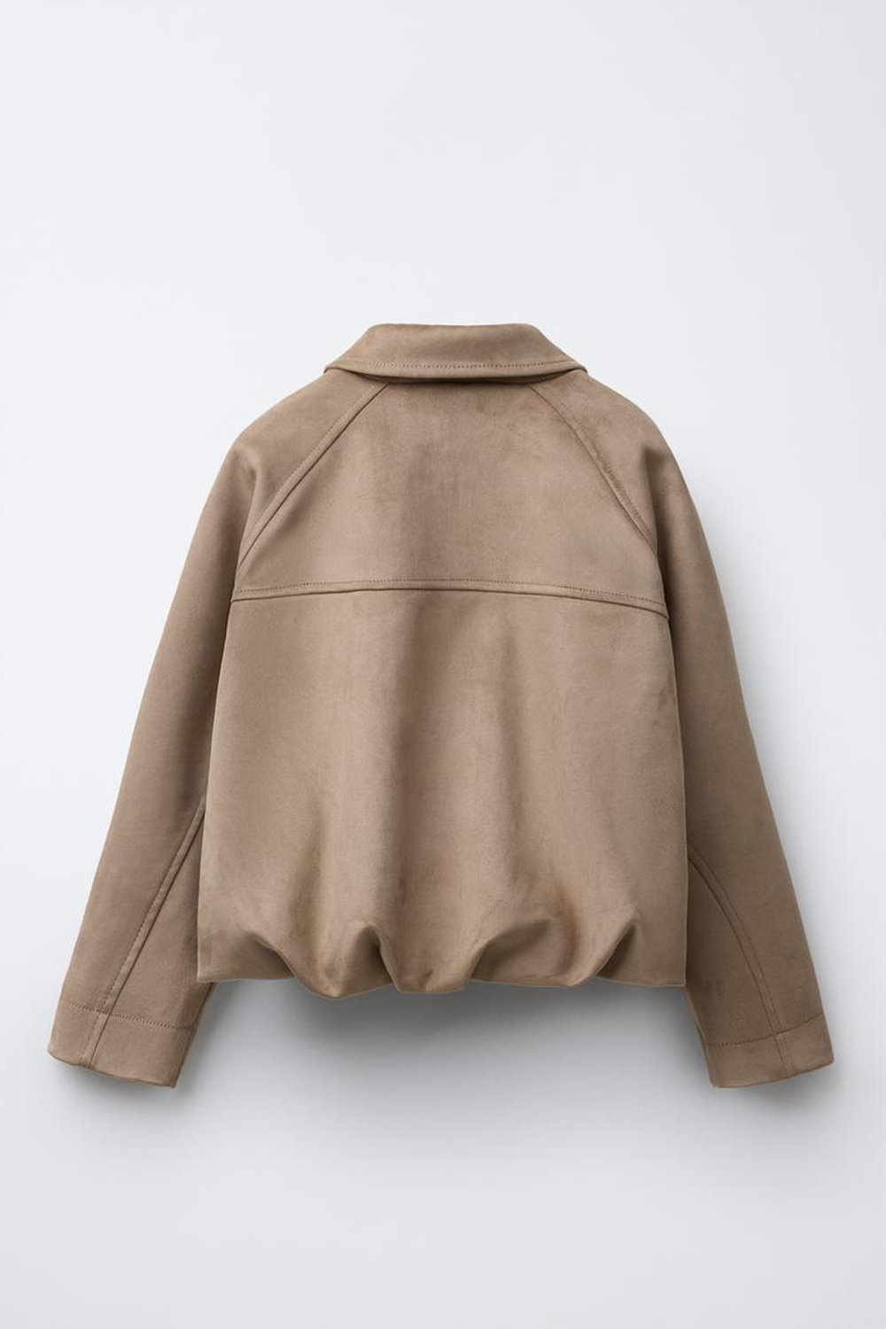 ZARA КУРТКА ИЗ ИСКУССТВЕННОЙ ЗАМШИ, ПЕСОЧНЫЙ