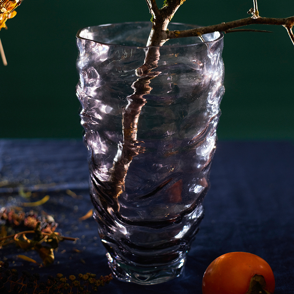 Ваза crumpl, 25 см, серая