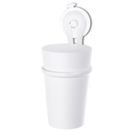 Стакан для зубных щеток на присоске loop, organic, молочный