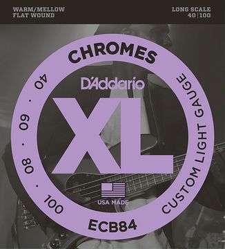 Струны для бас-гитары, Custom Light, 40-100, D'Addario ECB84 Chromes Bass
