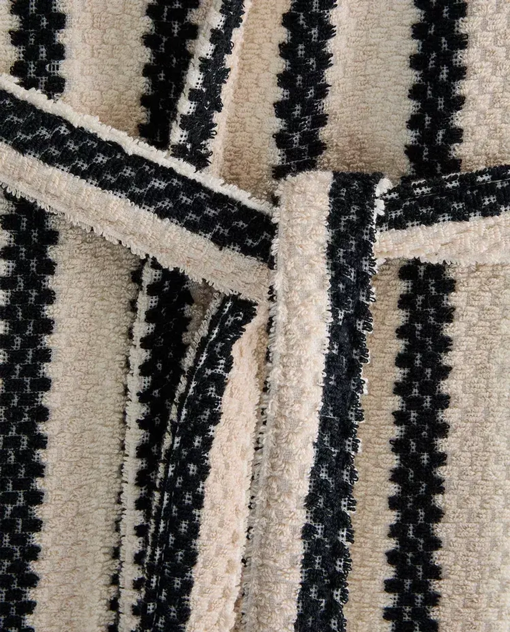 ZARA HOME ХАЛАТ С ГЕОМЕТРИЧЕСКИМ УЗОРОМ, ЧЕРНЫЙ