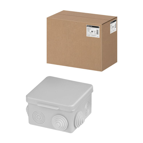 TDM РЭМЗ Коробка распределительная 80х80х50мм ОУ 7вводов с крышкой IP54 (030-031) SQ1401-0112