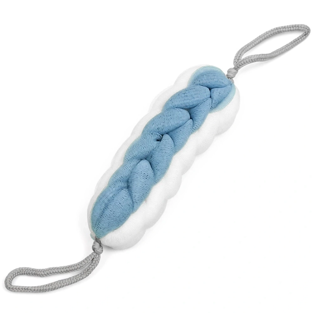 Мочалка для тела «PREMIUM - FERGAMO», цвет белый / лазурный, 26*6 см, 60грамм, Zip пакет