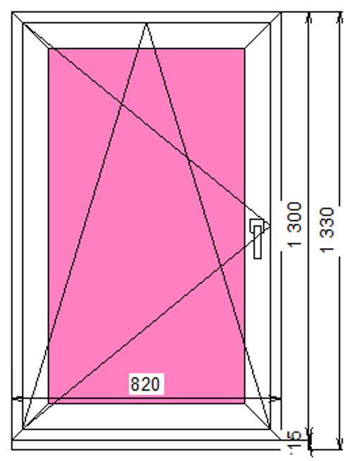 Пластиковое окно 1300 х 820 ТермА Эко