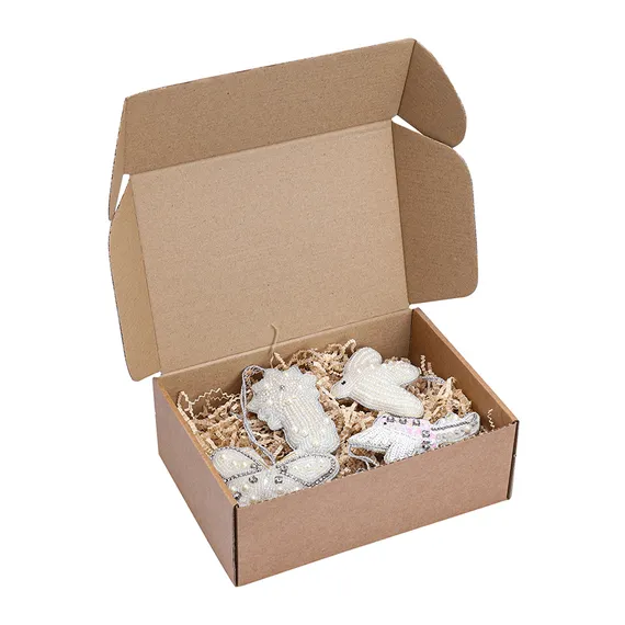 Набор из 4 украшений, 10 см, бисер