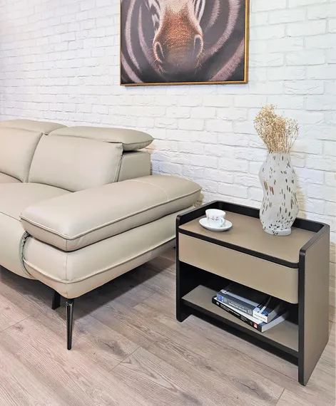 Прикроватная тумбочка Yokima L с полкой и ящиком