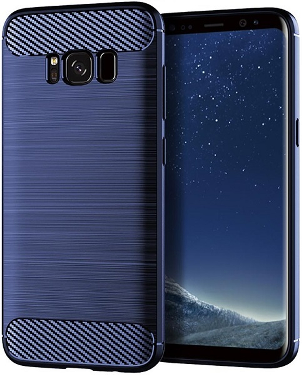 Чехол для Samsung Galaxy S8 Plus цвет Blue (синий), серия Carbon от Caseport
