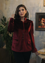 Жакет из бархата с кантом