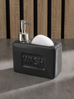 Диспенсер кухонный DeNASTIA WASH керамика (в наборе с губкой) 14,3x6,3x16,5 серый