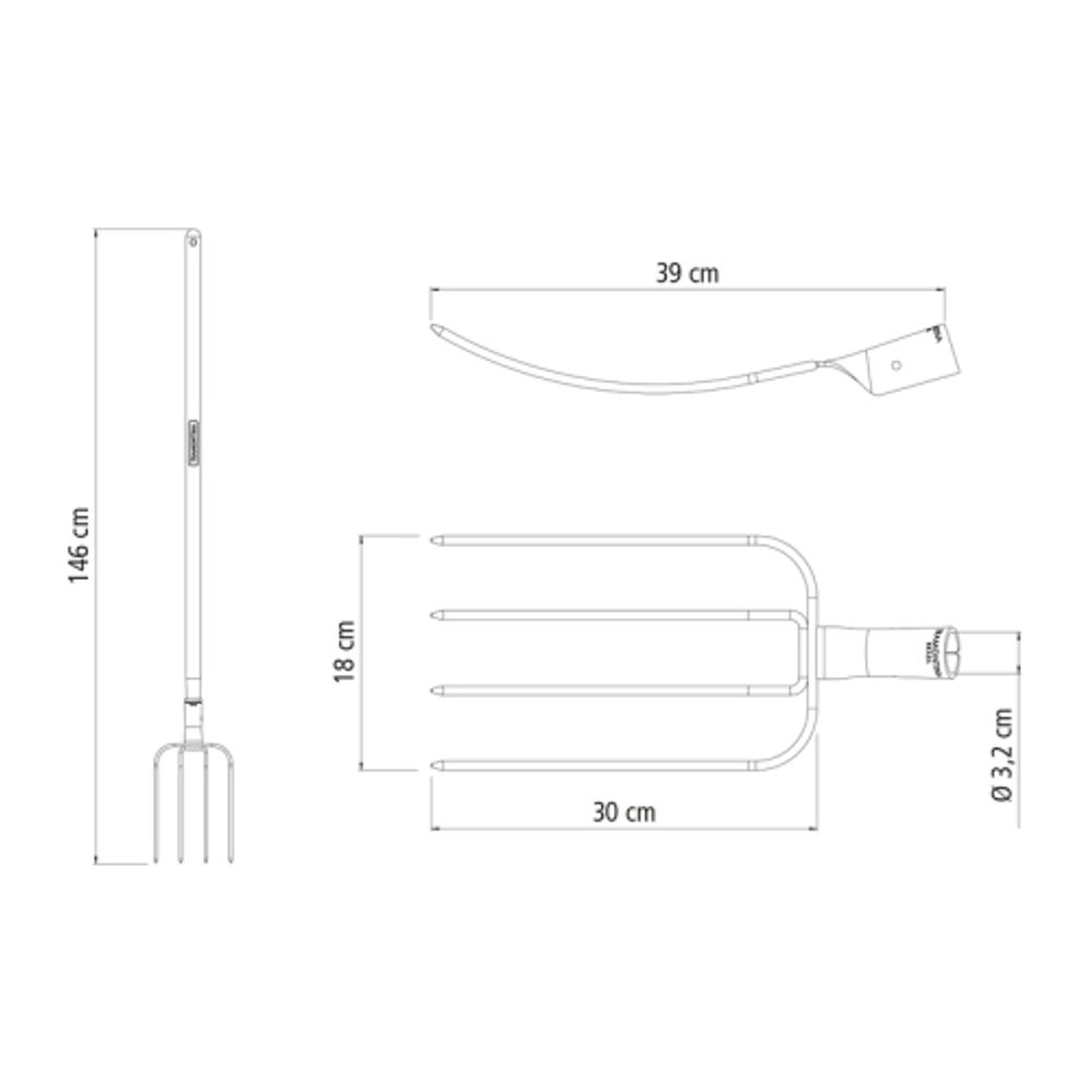 Вилы Tramontina 77144544 4 х рогие, рукоятка эвкалипт | Tramontina