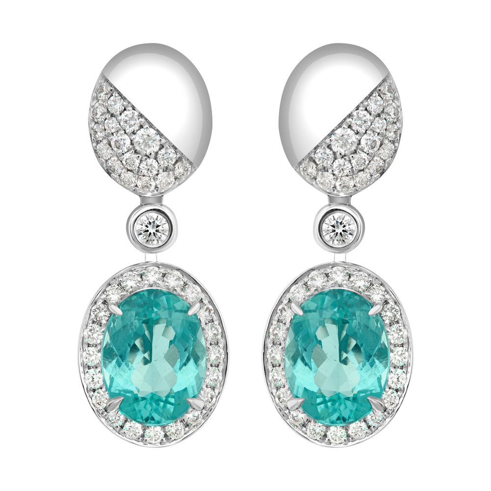 Серьги с Турмалином Параиба и Бриллиантами, E0146-0/1