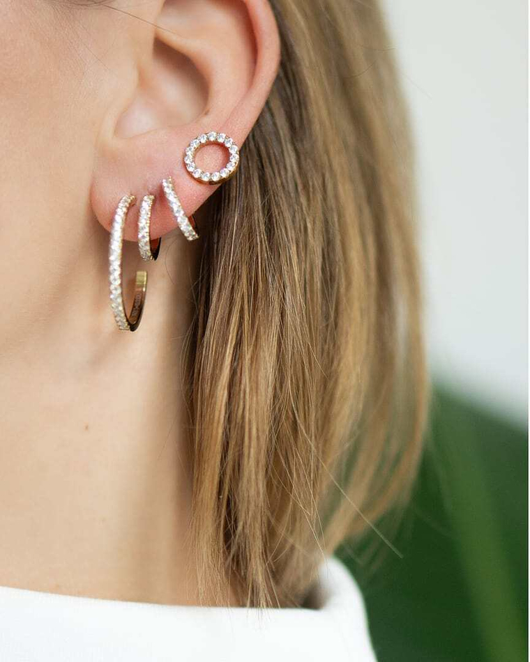 Комплект колье и серьги Coeur de Lion Crystal-Gold 2057/10-1816