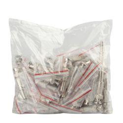 Разъем ЭРА SIMPLE штекер BNC под винт с пружиной металл упаковка 50 шт. | Разъёмы, переходники, ТВ делители