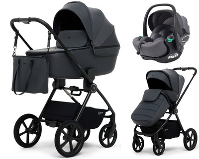 Детская коляска Rant Teo Soft 3 в 1 с автокреслом Evomax Grey Graphite