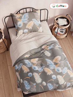 Постельное белье сатин Milky Garden "Peloso/Peloso (компаньон)" 1,5-сп Наволочка 50х70 см 1 шт Простынь на резинке 90x200 см Пододеяльник 145x215 см