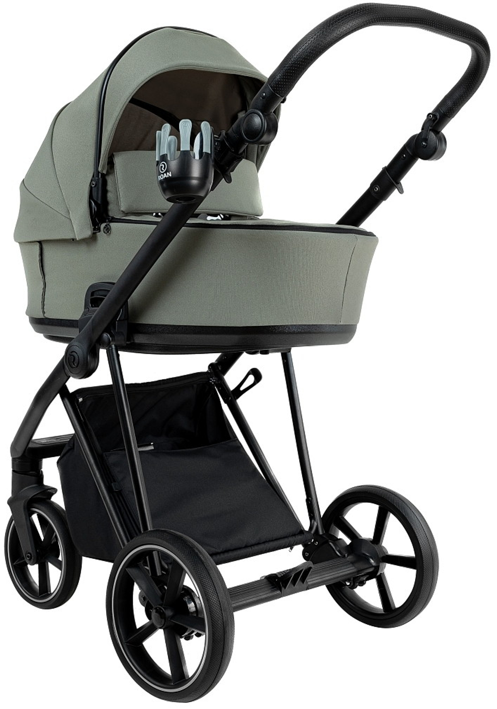 Детская коляска Roan Sol 2.0 3 в 1 с автокреслом Tutis Elo Lux EduSky Black SLL/33/T Sage Green/Black/руч.Black