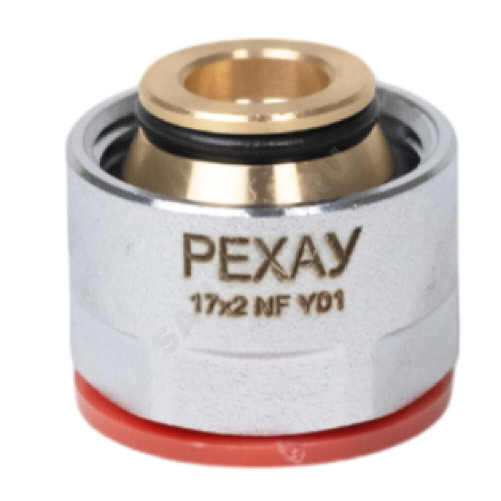 Соединитель для PE-X труб обжим хром Дн 20х3/4" под евроконус ВР THERM S Рехау 12506173002
