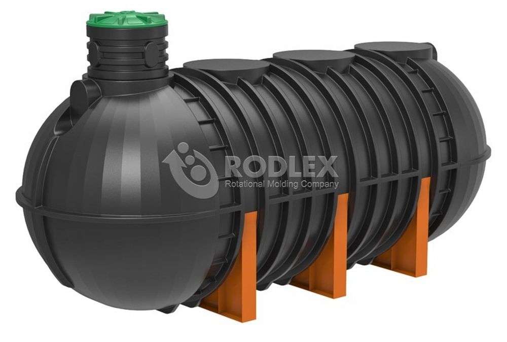 Резервуар для питьевой и технической воды ModulTank PV 15 наземный Родлекс цилиндрический 15000 л. горизонтальный (2400x4750x2500см;702кг;черный) - арт.559919