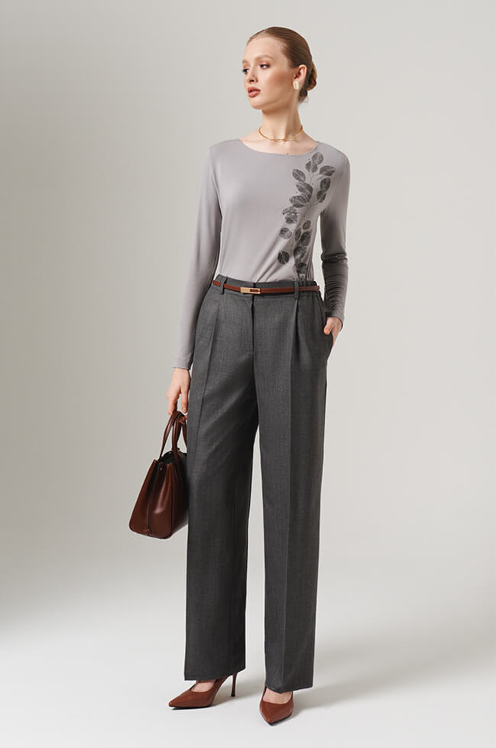 23121 Лонгслив женский (серый)