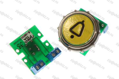 Кнопка (кнопочный модуль) ВКЛ13А-6-38П11 "Колокольчик", круглая, цвет желтый