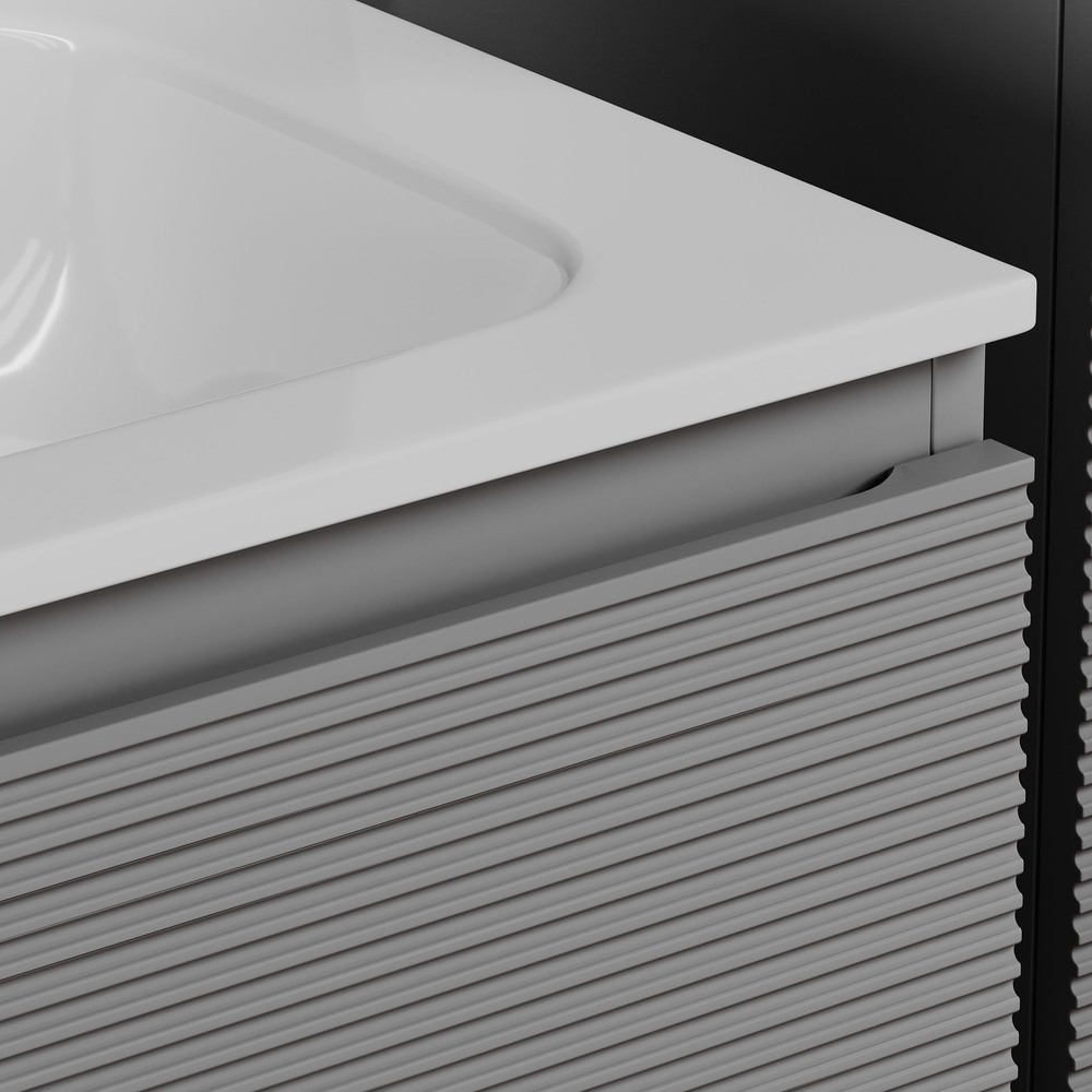 Тумба подвесная под раковину Sancos Folk, Ergraut soft 1195х445х500