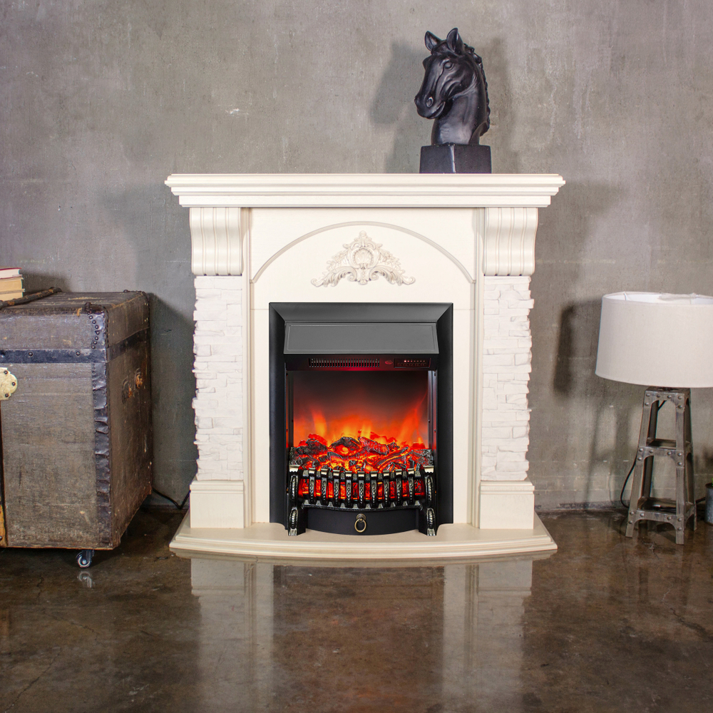 Каминокомплект Real Flame Athena WT с очагом Fobos Lux Black RC