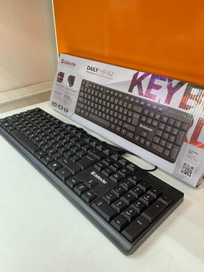 Клавиатура проводная Defender, Daily, HB-162, мембранная, 1.8 м, цвет: чёрный