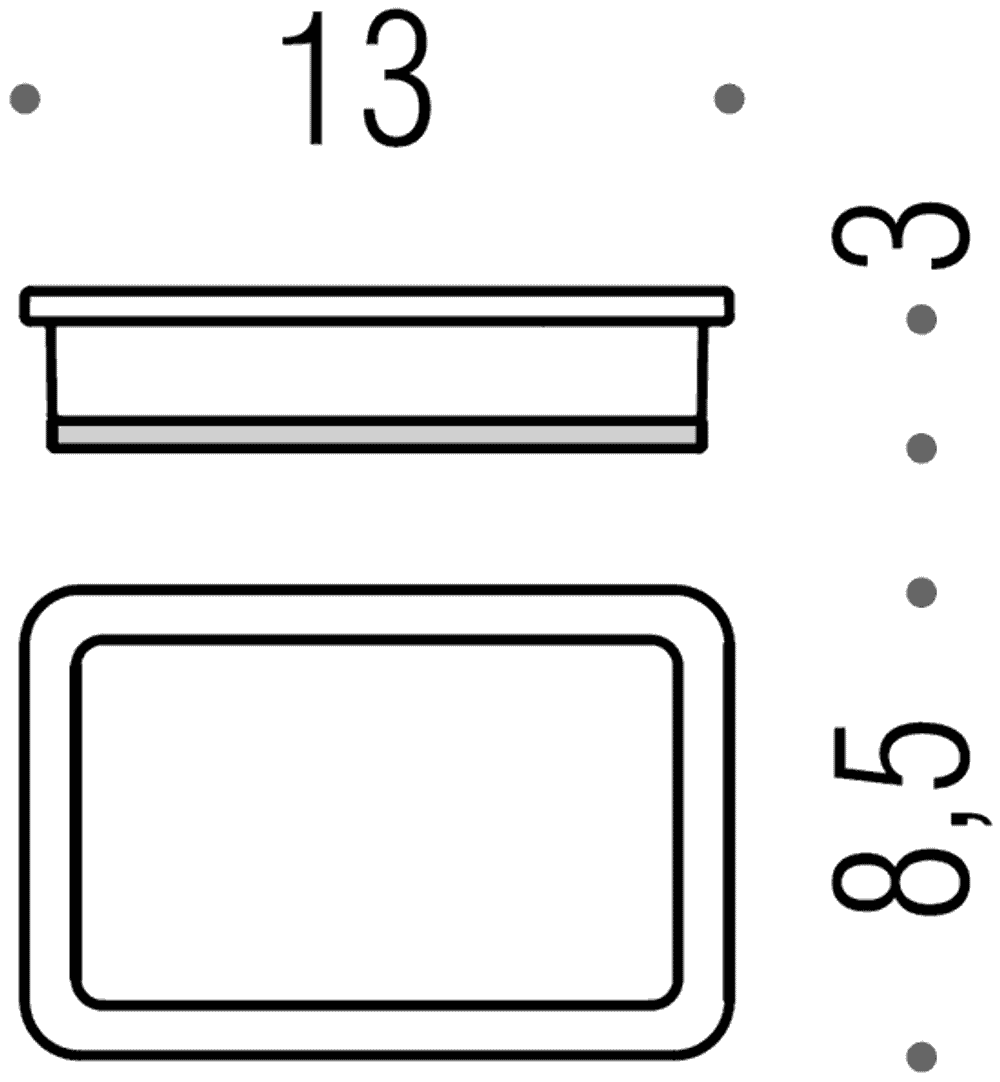 Мыльница настольная Colombo Lulu B6240, хром  схема