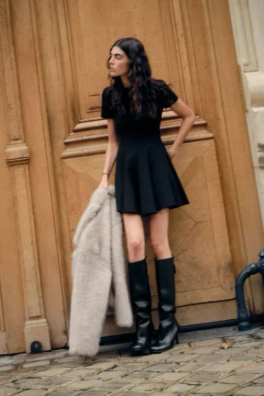 ZARA КОРОТКОЕ ПЛАТЬЕ, ЧЕРНЫЙ