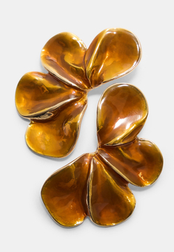 STRADIVARIUS Эмалированные серьги-веера, золотой