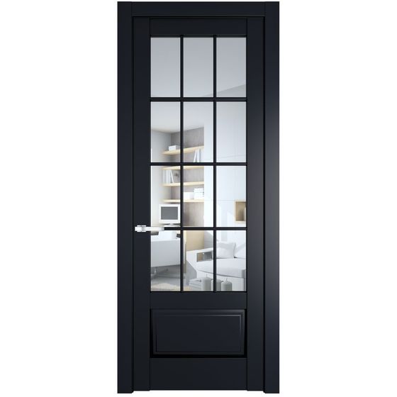 Межкомнатная дверь эмаль Profil Doors 4.2.2 (р.12) PD нэви блу стекло прозрачное