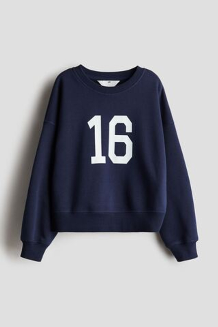 H&M Толстовка с контрастными деталями, синий